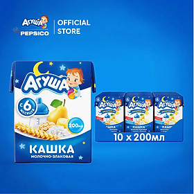 Combo 10 hộp Sữa đêm ngũ cốc vị lê và chuối Agusha 200ml/hộp