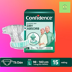 Tã dán Người Lớn Confidence Classic Day size L15 (15 miếng)