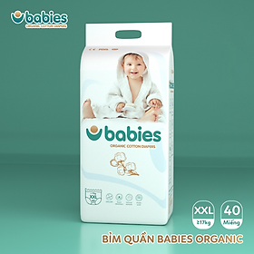 Combo 4 bịch Babies Organic  Tả Dán Quần các size - tặng bộ Ray xe lửa