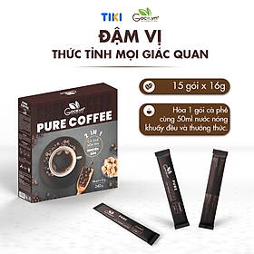 Pure Coffee Goce - Cafe Đen hòa tan 2 trong 1 - 240g (15 gói x 16g)