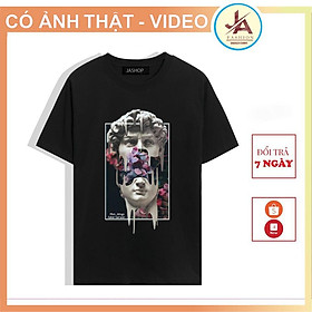 Áo thun tay lỡ form rộng đầu người tượng hoa ,Áo phông nam nữ unisex phong cách ulzzang hàn quốc JASHOP