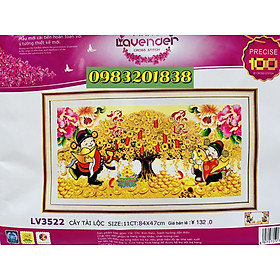 Mua Tranh thêu chữ thập Tấn tài tấn lộc LV3522 kích thước 84 x 47cm - tranh thêu 3D