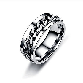 Nhẫn Nam Titan Họa Tiết Dây Xích Cực Đẹp - XUÂN SHOP