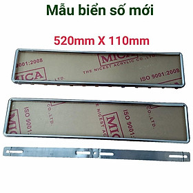 Khung biển số ô tô kích thước (52mm x 11mm) mẫu mới biển số dài biển số inox có viền đẹp