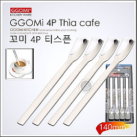 [HÀNG CHÍNH HÃNG]Bộ thìa pha trà, pha cafe bằng thép không gỉ an toàn sức khỏe dài 14cm của GGOMi Hàn Quốc