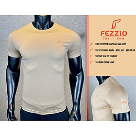Áo thun thể thao tập gym kiểu dáng cổ tròn ôm body năng động, trẻ trung chất vải nhập khẩu Đài Loan thương hiệu Fezzio