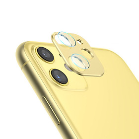 Vàng - Bộ miếng dán kính cường lực & khung viền bảo vệ Camera cho iPhone 11 (6.1 inch) hiệu Totu (độ cứng 9H, chống trầy, chống chụi & vân tay, bảo vệ toàn diện) - Hàng nhập khẩu