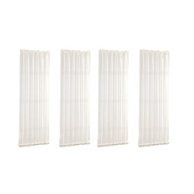 Set of 4Pcs Home French Glass Door Curtains Blackout Curtain White 64x183cm