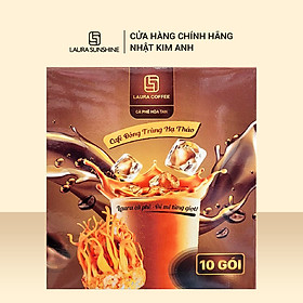 Cà phê hòa tan cao cấp Laura Coffee Đông Trùng Hạ Thảo Nhật Kim Anh hộp 10 gói