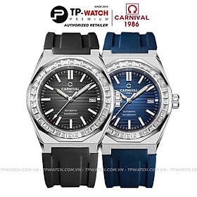 Đồng Hồ Nam Dây Cao Su Carnival 8107G-VT-CS Automatic - Kính Sapphire - Size 42mm - 2 Màu