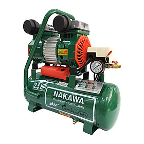 Máy nén khí gia tốc NAKAWA NK25.20, Máy chạy không dầu, Công suất 2.5HP, Bình 20L, Lên hơi siêu nhanh, Hàng chính hãng