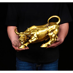 Mua Tượng linh vật con trâu sửu cỡ trung bằng đồng thau phong thủy Hồng Thắng