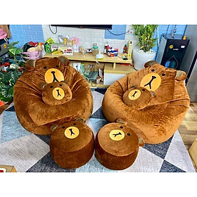 Mua Trọn bộ ghế lười Hạt xốp 3 món Size L( đã đổ xốp)