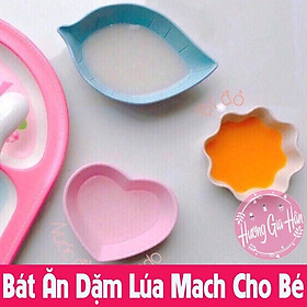 Mua Chén ăn dặm  bát ăn dặm lúa mạch kiểu nhật mini dành cho bé từ 5 tháng tuổi trở lên tập ăn dặm