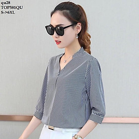 TOP473 ÁO SƠ MI NỮ SỌC TAY LỠ