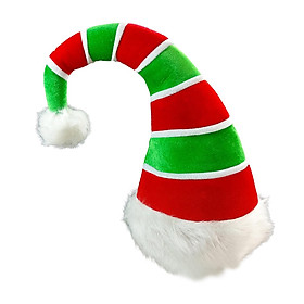 Long Christmas Hat Unisex Warm Striped Santa Hat for Stage Performance