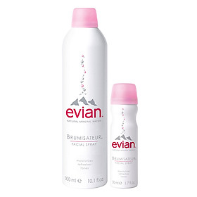 Combo 2 Chai Nước Xịt Khoáng Thiên Nhiên Evian Natural Mineral Water (50ml - 300ml)