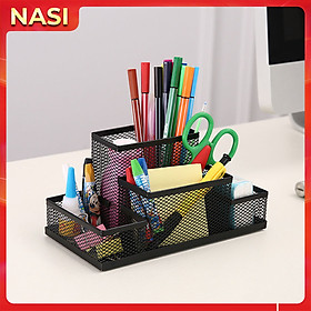 Hình ảnh Kệ đựng bút để bàn cao cấp NS05 bằng thép sơn tĩnh điện cứng chắc hộp bút học sinh khay đựng bút văn phòng phẩm 