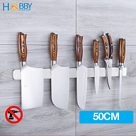 Mua Thanh treo dao nam châm Hobby Home Decor TTD Inox 304 dán tường gạch men kèm keo dán - có 3 kích thước
