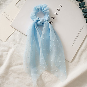 Dây buộc tóc Scrunchies lụa hạt bông dáng dài dễ thương HD79