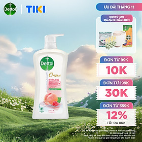 SỮA TẮM DETTOL ONZEN DƯỠNG DA ĐÀO & PHÚC BỒN TỬ 950G/CHAI