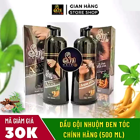 [CHÍNH HÃNG] Dầu Gội Phủ Bạc SIN HAIR Nhật Bản 500ml, Gội Nhuộm Tóc Nhân Sâm Giúp Phủ Bạc Đen Tóc, 100% Thảo Dược Thiên Nhiên - 500ml - Nâu Cà Phê - Phật Duyên Sh