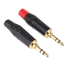 2Pcs 3.5mm 3Pole Male Repair Earphones Audio Solder   Plug Adapter
