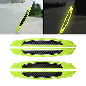 4 PCS Car Door Reflective Strip Anti-Collision Self-adhesive Waterproof Luminous Mark Tape Sticker Decal Universal for Car