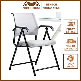 Mua Ghế xếp văn phòng ghế gấp gọn làm việc tại nhà hội nghị hội trường chất liệu khung kim loại sơn tĩnh điện cao cấp kt 40*83*54 - hàng chính hãng