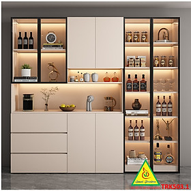 Mua Tủ Rượu Trang Trí Phòng Khách Bằng Gỗ MDF Cánh Kính – Sang Trọng - Hiện Đại TRK503 - NỘI THẤT LẮP RÁP VIENDONGADV