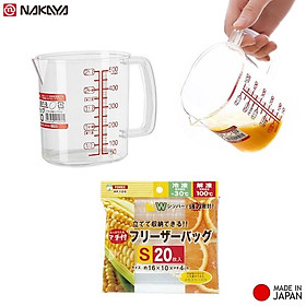 Mua Combo ca đong có vạch chia 500ml + set 20-16-12 túi zip đựng thực phẩm - made in Japan