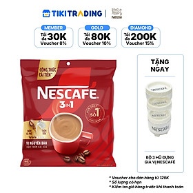 Cà phê Hòa tan NESCAFÉ VỊ NGUYÊN BẢN 46 gói Đậm Thơm Hoàn Hảo