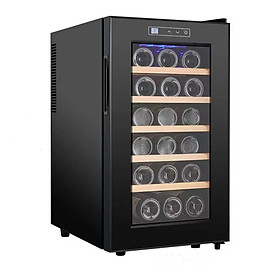 Hình ảnh Tủ mát Vang Wine Cooler Refrigerator 18 Bottles LED Touch Control Ngăn Gỗ Wooden Racks