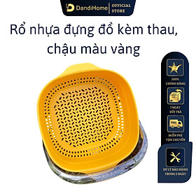 Rổ đựng đồ kèm chậu thau rửa rau củ đựng hoa quả trái cây 2 lớp siêu cứng siêu bền