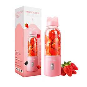 Máy xay sinh tố cầm tay YOICE - meet juice 4 lưỡi dao sắc bén không rỉ, dung tích 500ml - Hàng chính hãng