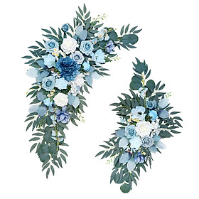 2 Pieces Wedding Arch Flowers Garland Floral Arrangement Artificial Flower Swag for Party Wedding Background Home Living Room Decoration