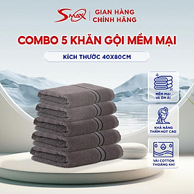 Mua Combo 5 Khăn Gội Cotton Chất Liệu Cao Cấp  Thấm Hút Tốt  Đa Sắc Màu  Kích Thước 40x80cm