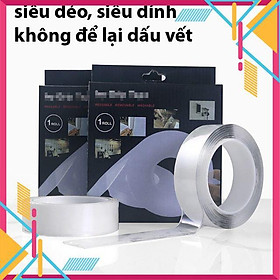 Băng keo 2 mặt đa năng siêu dính chắc bản 3m silicon trong suốt dán hai tường