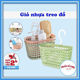 Mua XẢ SỐC Rổ nhựa đựng đồ dùng nhà bếp  nhà tắm có móc treo tiện lợi nhựa Việt Nhật (MS: 3241) 01441