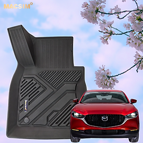 Thảm lót sàn xe ô tô Mazda CX30  Nhãn hiệu Macsim chất liệu nhựa TPE cao cấp màu đen