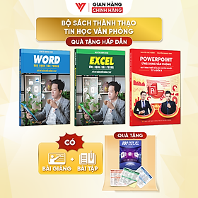 Combo 3 Sách Excel - Word - PowerPoint Ứng Dụng Văn Phòng Có Kèm Khoá Học Online ĐÀO TẠO TIN HỌC