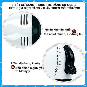 Mua Dụng Cụ Nhào Bột Trộn Kem Đánh Trứng Cầm Tay Đa Năng 7 Tốc Độ 180W - Hàng Chất Lượng