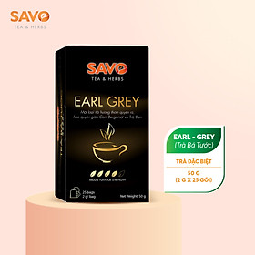 Trà Earl-Grey Trà Bá Tước SAVO Tea (Earl Grey Tea) - Hộp 25 Gói x 2g