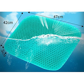 Đệm ngồi Gel 3d tổ ong cỡ lớn 47x42cm tặng túi bọc , Nệm silicon thông minh Đàn hồi thoáng khí thư giãn