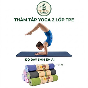 Thảm Tập Yoga 2 Lớp TPE 6mm Cao Cấp - Thảm Tập Gym và Yoga Chuyên Nghiệp QS - Giao ngẫu nhiên