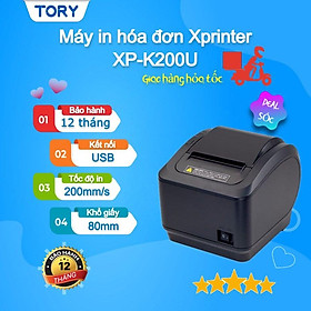 Máy in bill, in hóa đơn, in nhiệt Xprinter XP-K200 cổng USB. Máy in bill,