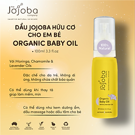 Dầu jojoba hữu cơ cho em bé organic baby oil 100ml - the jojoba company