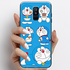 Ốp lưng cho Samsung A6 2018, Samsung A6 Plus nhựa TPU mẫu Doraemon ham ăn