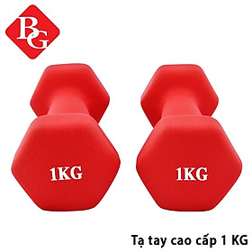 Bộ 2 tạ tay lõi sắt bọc cao su, tạ tập tay cao su 1kg 2kg 3kg 4kg 5kg BG (hàng nhập khẩu)