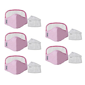 5 Pieces Anti Dust Adults Mouth Cover Masks With Clear Eye  Pink